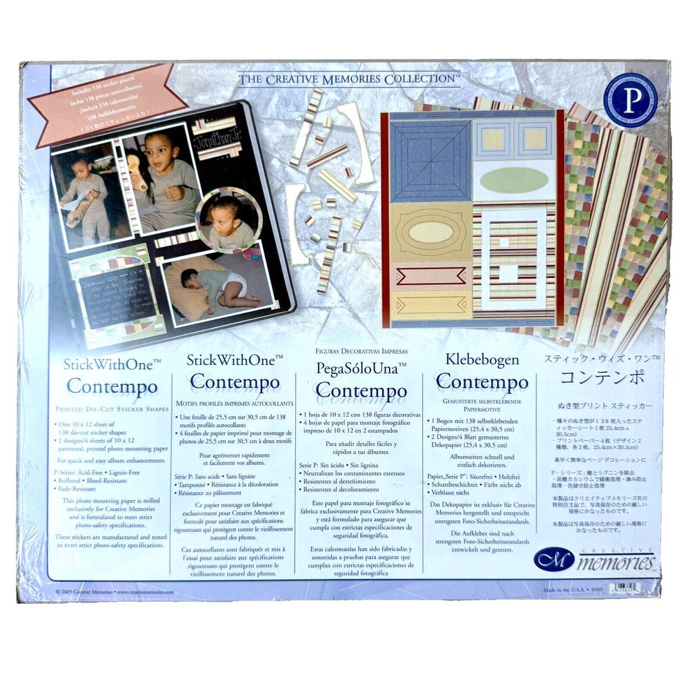 Die Cut Shapes & Photo Paper Kit Creative Memories Stick With One Contempo NEW